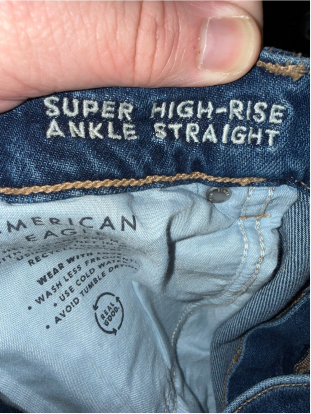 Women’s American Eagle Super High Rise Ankle Straight Jeans size 16 90’s Y2K NWT - Picture 12 of 13